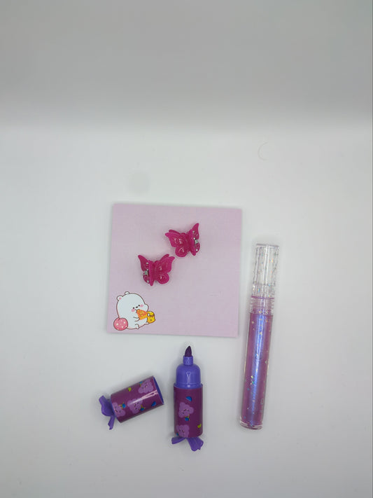 Mini Purple Stationery Set